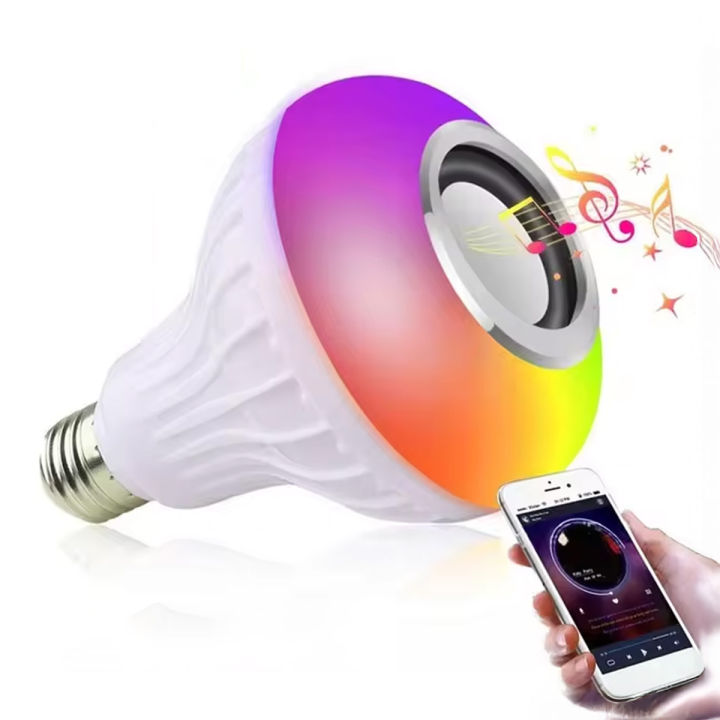 LED Music Bulb with Bluetooth Speaker – 8 Color RGB Light | Remote Control | B22 Base