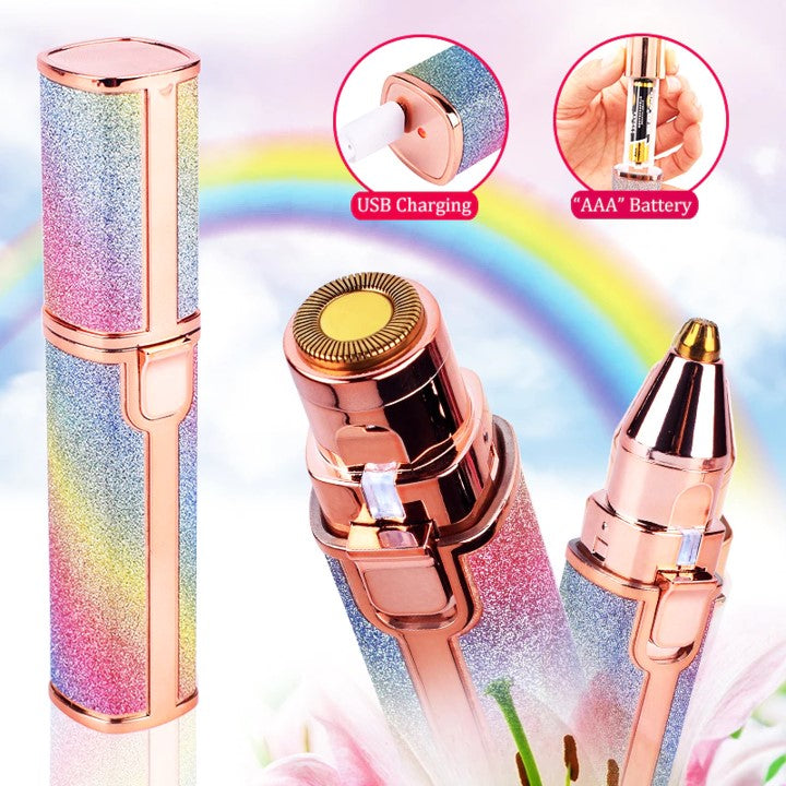 2 in 1 Rechargeable Eyebrow Trimmer - Painless Precision Hair Remover