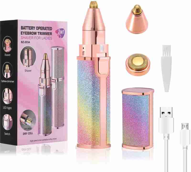 2 in 1 Rechargeable Eyebrow Trimmer - Painless Precision Hair Remover